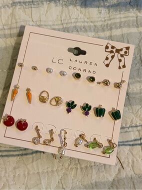 Lauren Conrad Spring Summer Kitsch 24 Piece Earring Set